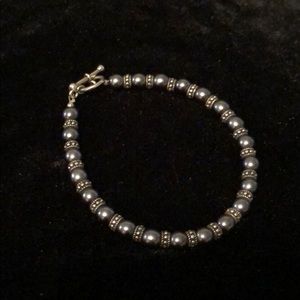 Ladies Two Tone Beaded bracelet